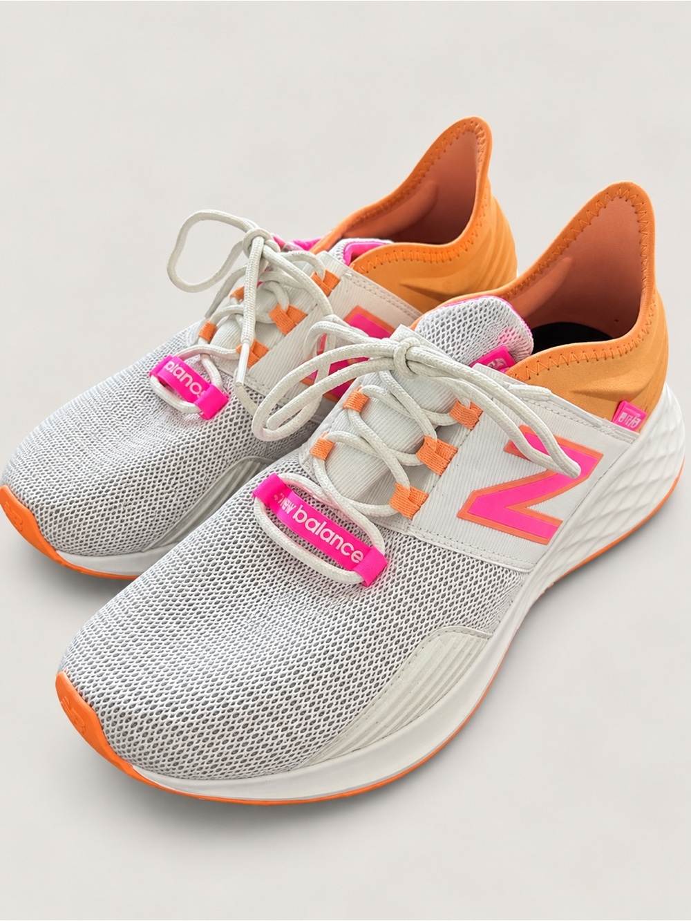 New Balance Fresh Foam Roav Women’s Running Shoes White Pink Orange Size 10